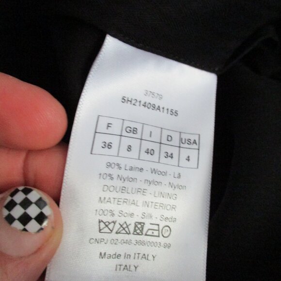 NWT NEW CHRISTIAN DIOR PARIS PANTALON ND Wool Pants Trouser 36 NOIR BLACK - Picture 6 of 8